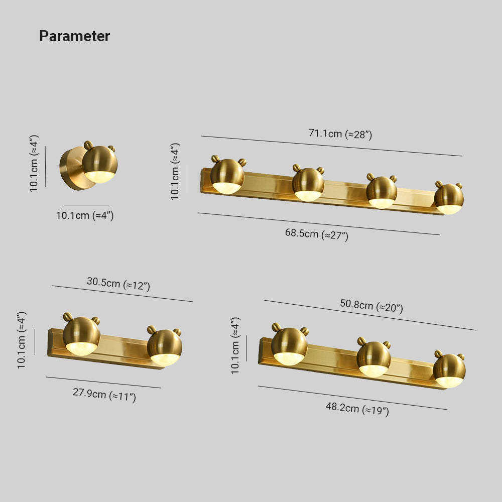 Leigh Moderne Bol LED Wandlamp Metaal/Acryl Goud Slaap/Woon/Badkamer