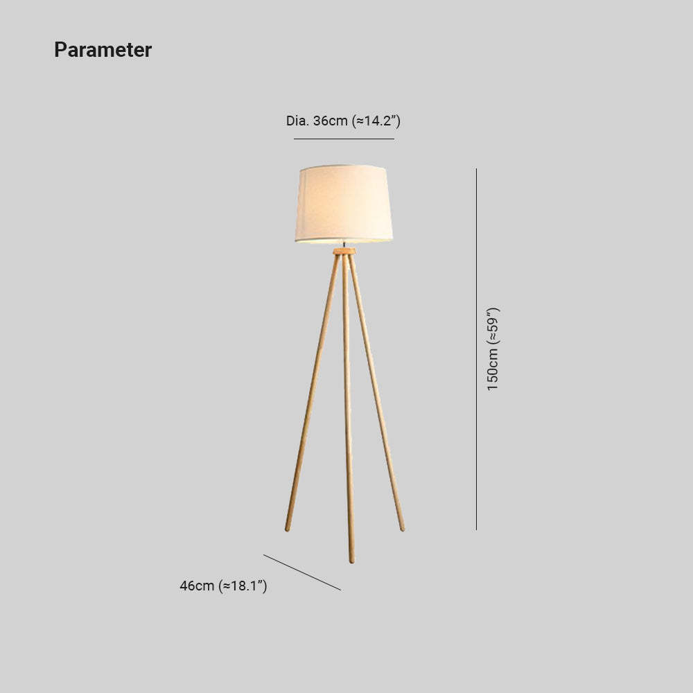 Muto Modern Design LED Vloerlampen Beige Wit Hout Stof Slaapkamer