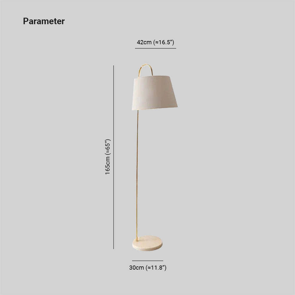 Eryn Moderne Cilinder Vloerlamp, Zwart/Wit, Metaal/Stof, Slaapkamer