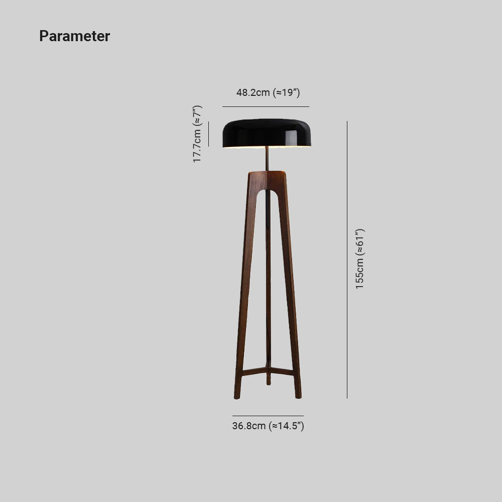 Ozawa Moderne LED Vloerlamp Zwart/Wit Metaal/Hout Slaap/Woon/Eetkamer