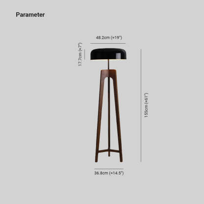 Ozawa Moderne LED Vloerlamp Zwart/Wit Metaal/Hout Slaap/Woon/Eetkamer
