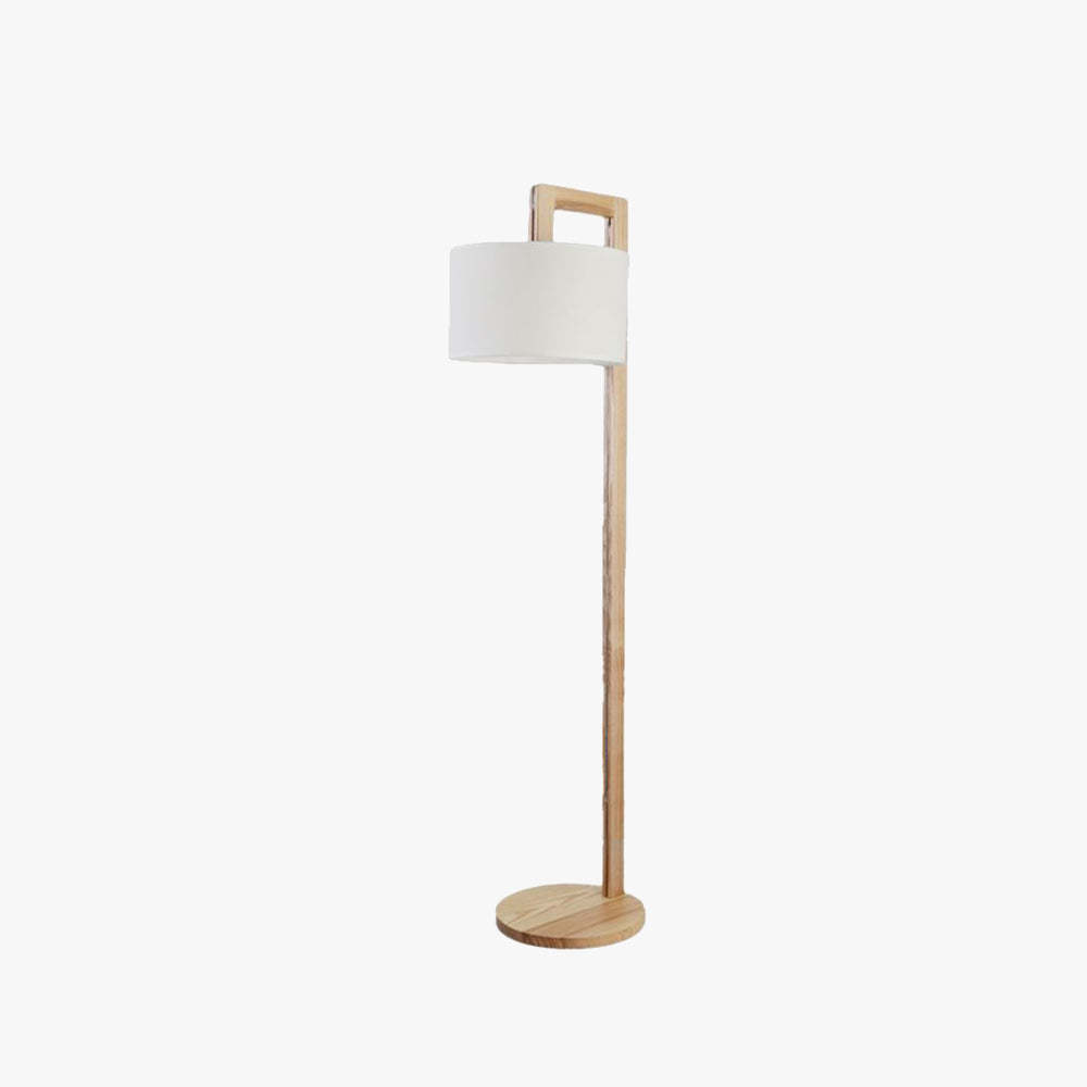 Ozawa Moderne Design Vloerlamp Haakse Arm Beige Hout/Stof  Slaapkamer/Woonkamer
