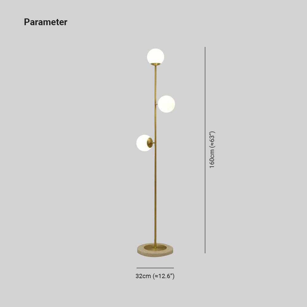 Valentina Moderne Bol Vloerlamp Messing/Glazen Metaal/Glas Slaapkamer/Woonkame