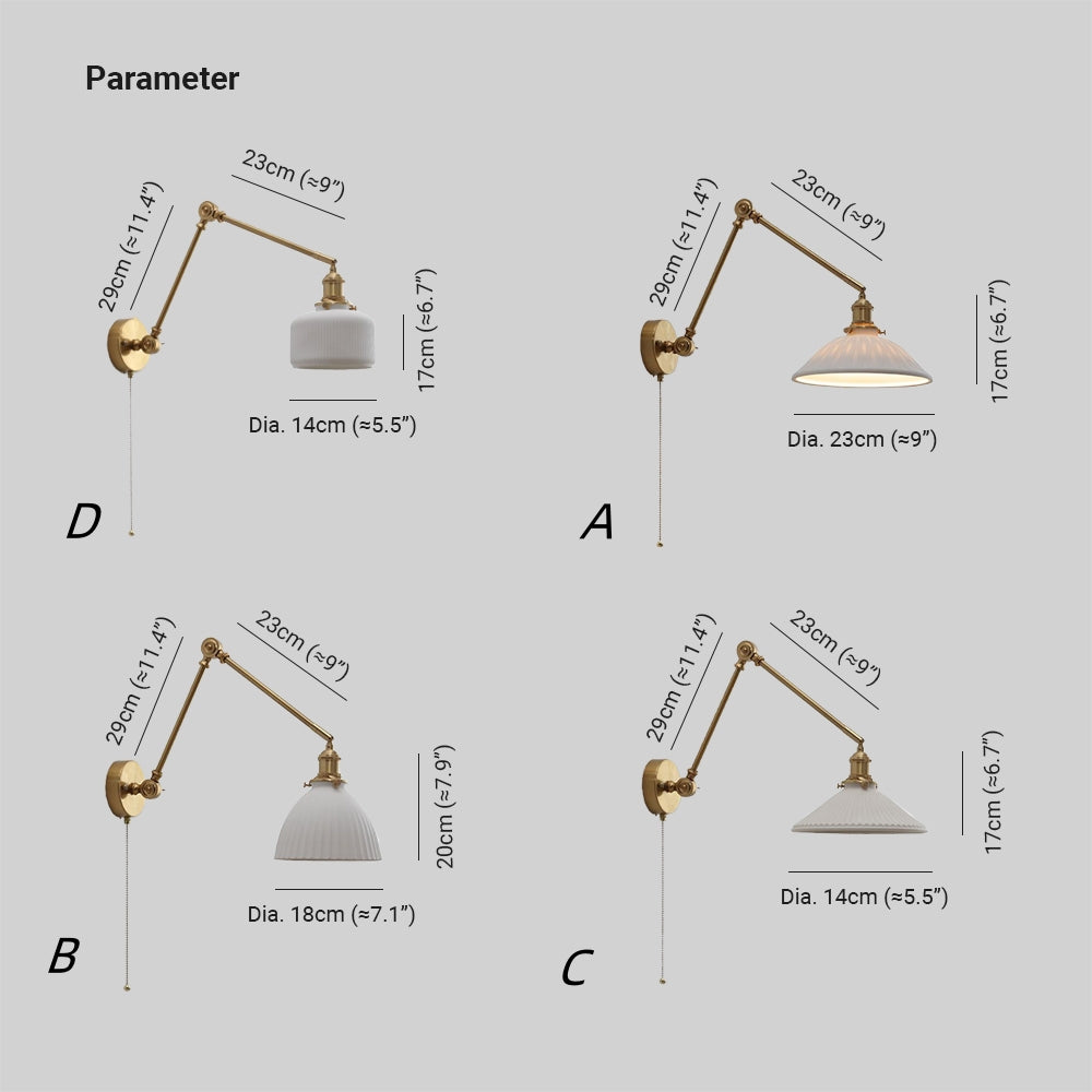Carins Moderne Design Wandlamp Trommel Keramiek Metaal Verstelbaar Wit Slaapkamer/Woonkamer