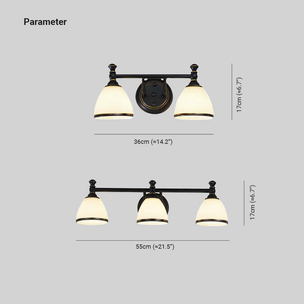 Eryn Vintage Klassieke Wastafel Wandlamp Zwart Glas/Metaal Slaapkamer/Eetkamer/Woonkamer