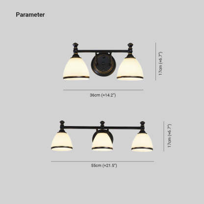 Eryn Vintage Klassieke Wastafel Wandlamp Zwart Glas/Metaal Slaapkamer/Eetkamer/Woonkamer