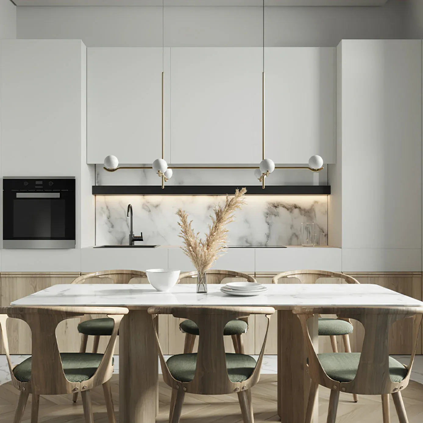 Alessio Minimalism Metal Glass Pendant Light Dining Room Bedroom