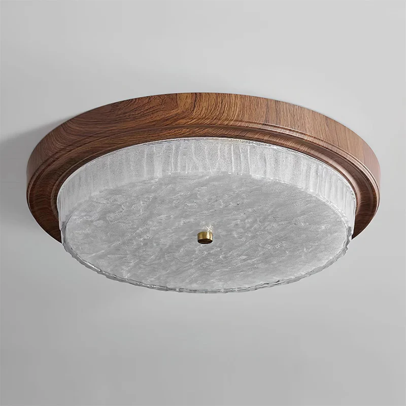 Ozawa Rippling Water Wood Round Ceiling Light Bedroom Dining Room
