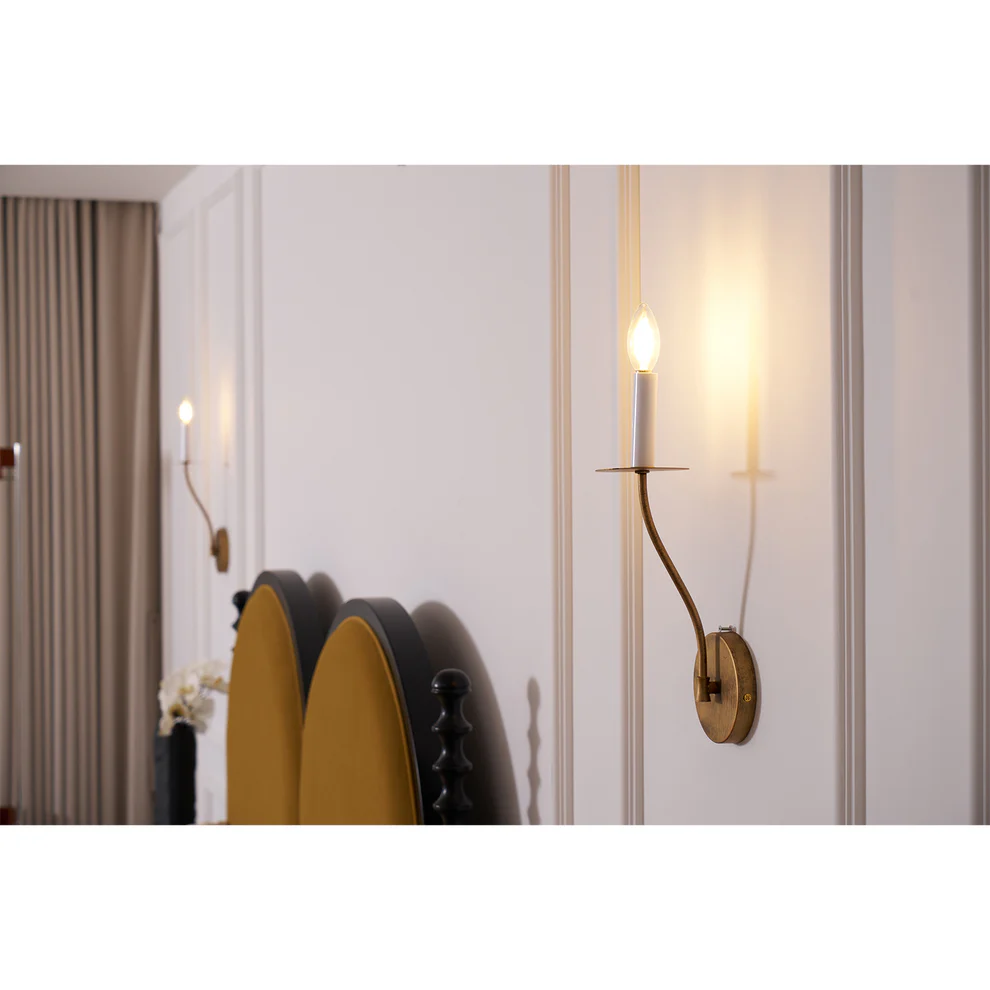 Alessio Vintage Candle Metal Wall Light Fixture Hallway Bedroom Bathroom