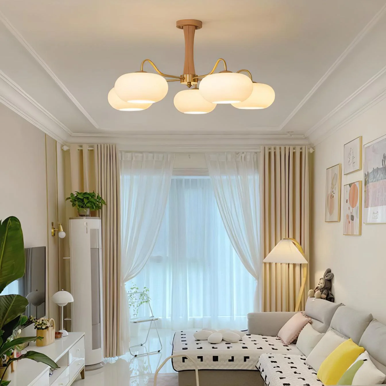 Valentina Vintage Metal Wood  Pendant Light Bedroom Living Room