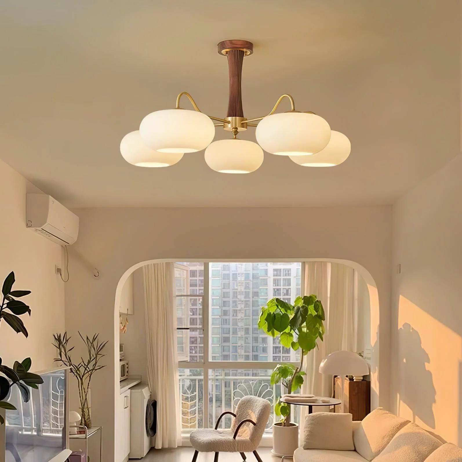 Valentina Vintage Metal Wood  Pendant Light Bedroom Living Room