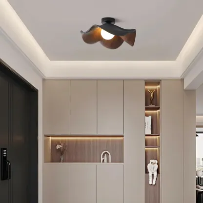 Carins Modern Unusual White Wood Ceiling Light Bedroom Dining Room