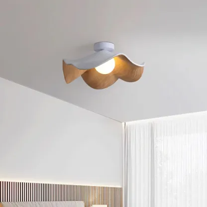 Carins Modern Unusual White Wood Ceiling Light Bedroom Dining Room