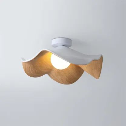 Carins Modern White Wood Grain Ceiling Light - Bedroom/Dining Room