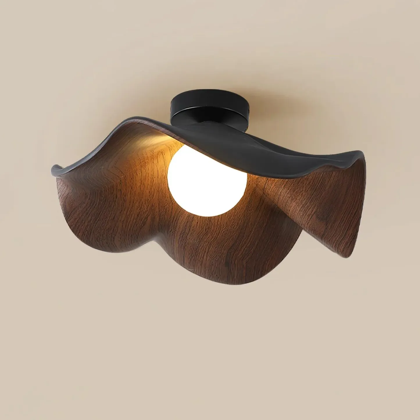 Carins Modern Unusual White Wood Ceiling Light Bedroom Dining Room
