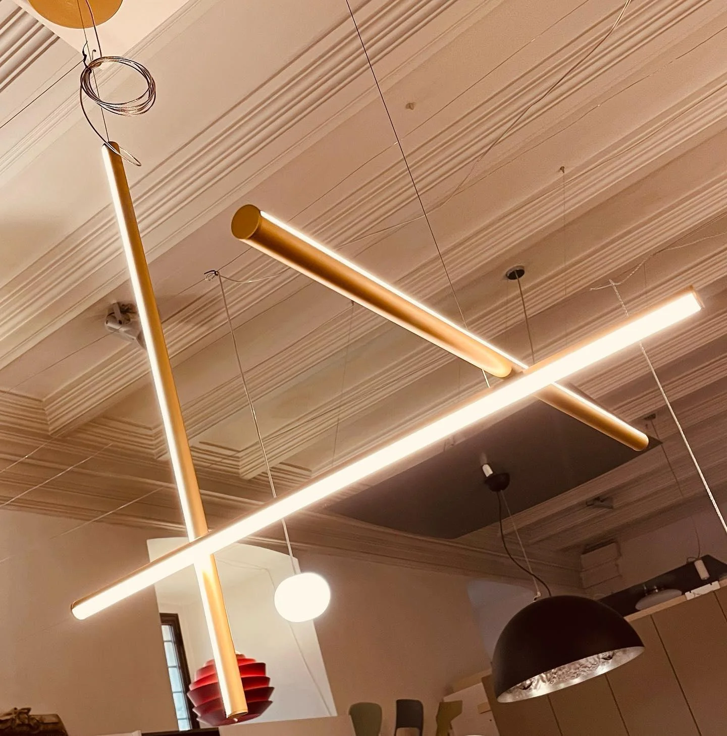 Valentina Minimalism Metal Gold Black Pendant Light Bedroom Living Room