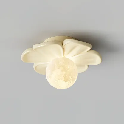 Carins Resin Pink Beige Flower Ceiling Lamp Dining Room Bedroom