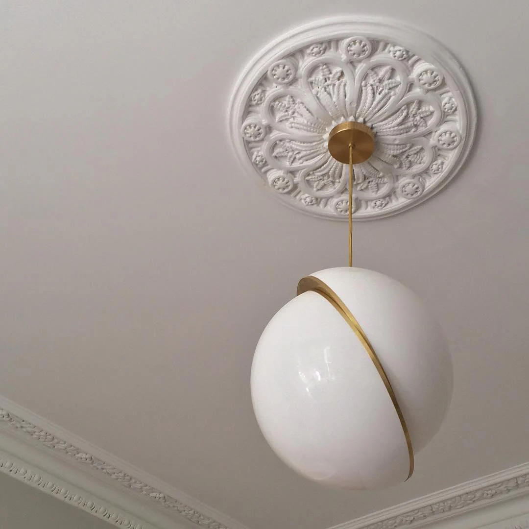 Hailie Metal Acrylic Brass White Pendant Light Bedroom Living Room