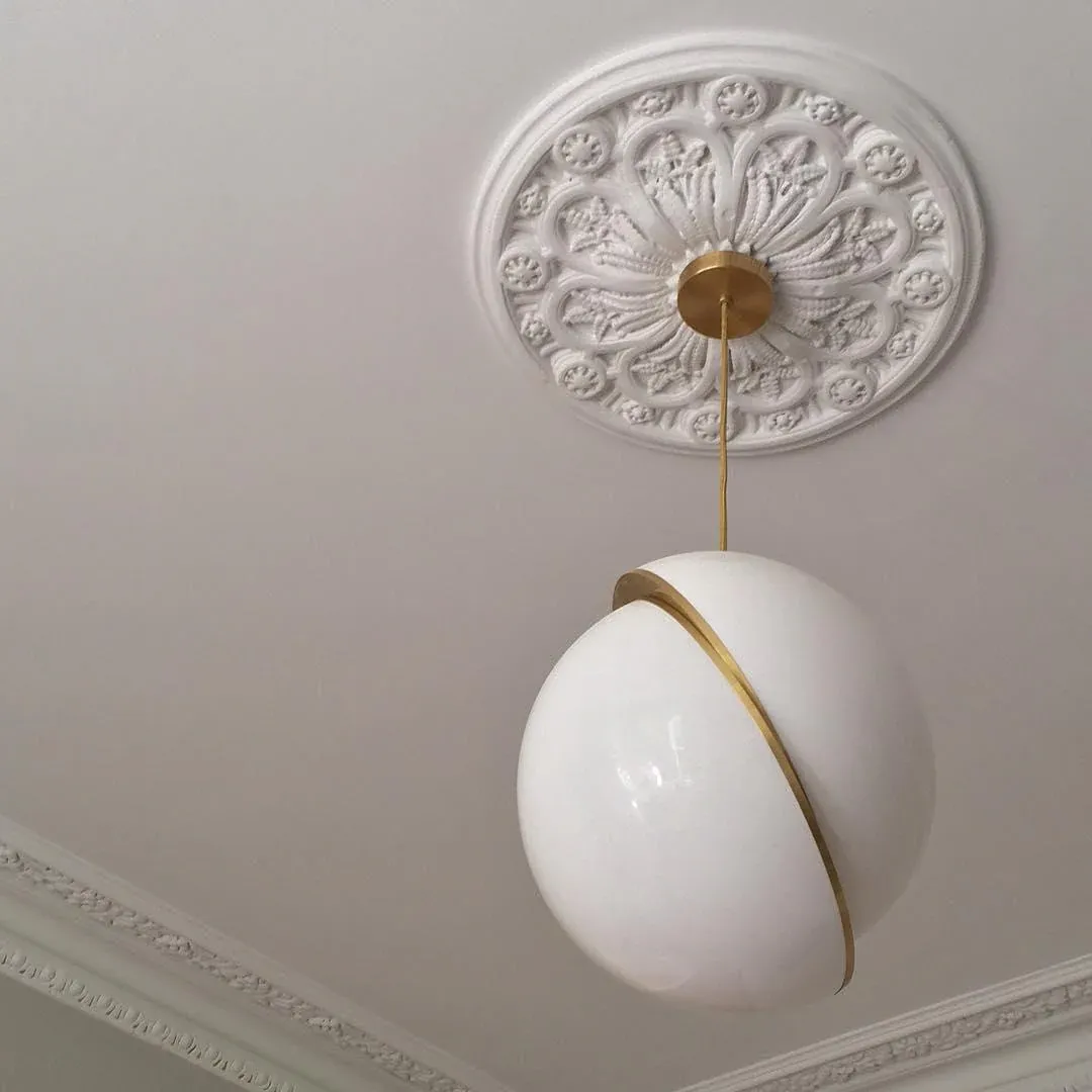 Hailie Metal Acrylic Brass White Pendant Light Bedroom Living Room
