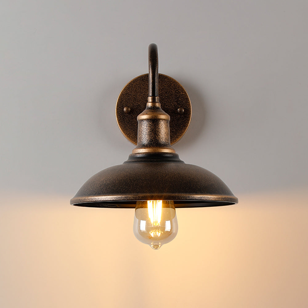 Alessio Rustieke Komvormige mMetalen Wandlamp, Antiek Messing