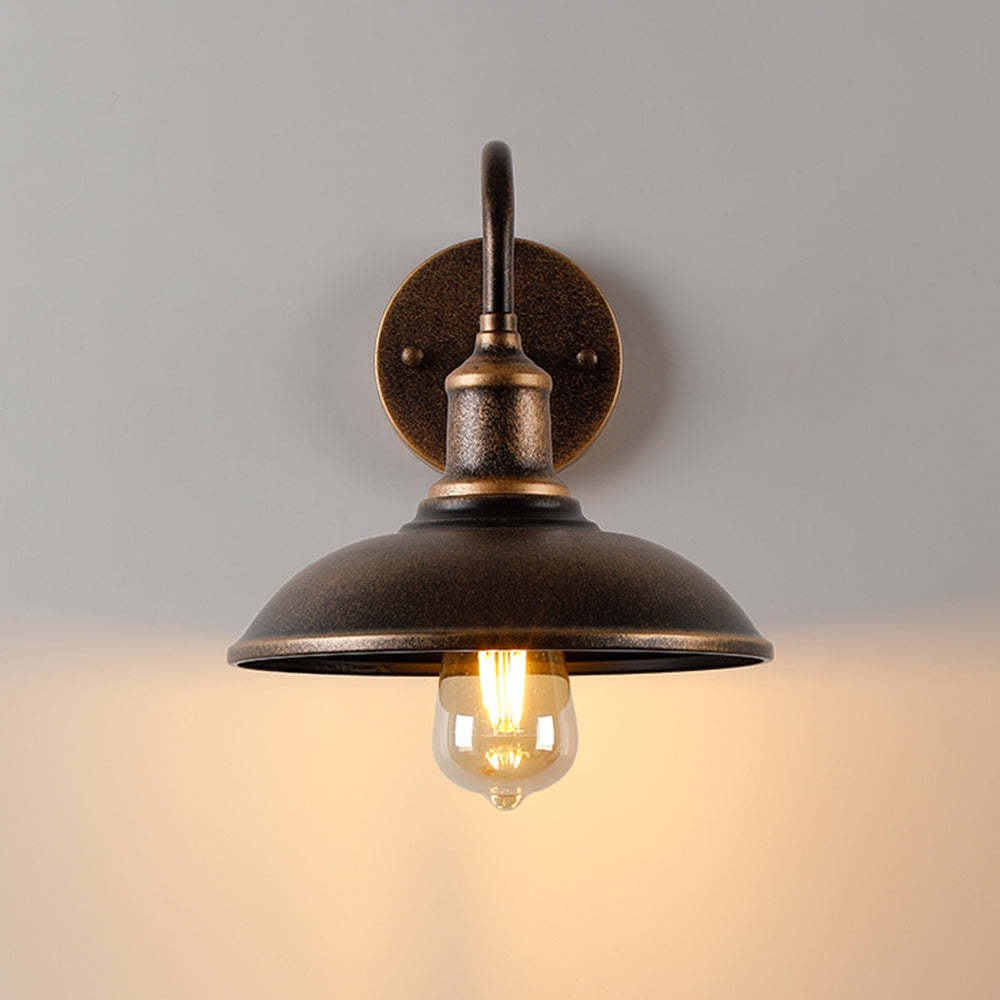 Alessio Rustieke Komvormige mMetalen Wandlamp, Antiek Messing