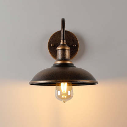 Alessio Rustieke Komvormige mMetalen Wandlamp, Antiek Messing