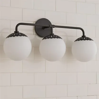 Alessio Minimalism Metal Glass Brass Black Nickel Wall Lamp Dining Room Bedroom