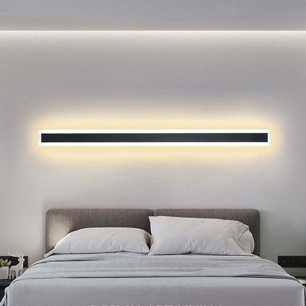 Edge Moderne Minimalistische Lineaire Metalen LED Wandlamp Buiten, Zwart/Wit