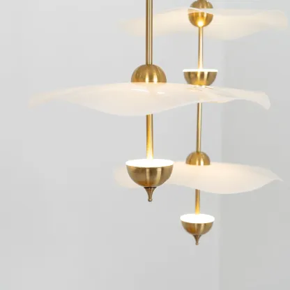 Carins Modern Gold Metal Acrylic Pendant Light Bedroom Living Room