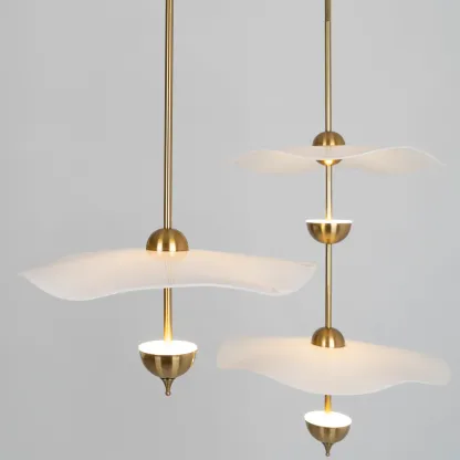 Carins Modern Gold Metal Acrylic Pendant Light Bedroom Living Room
