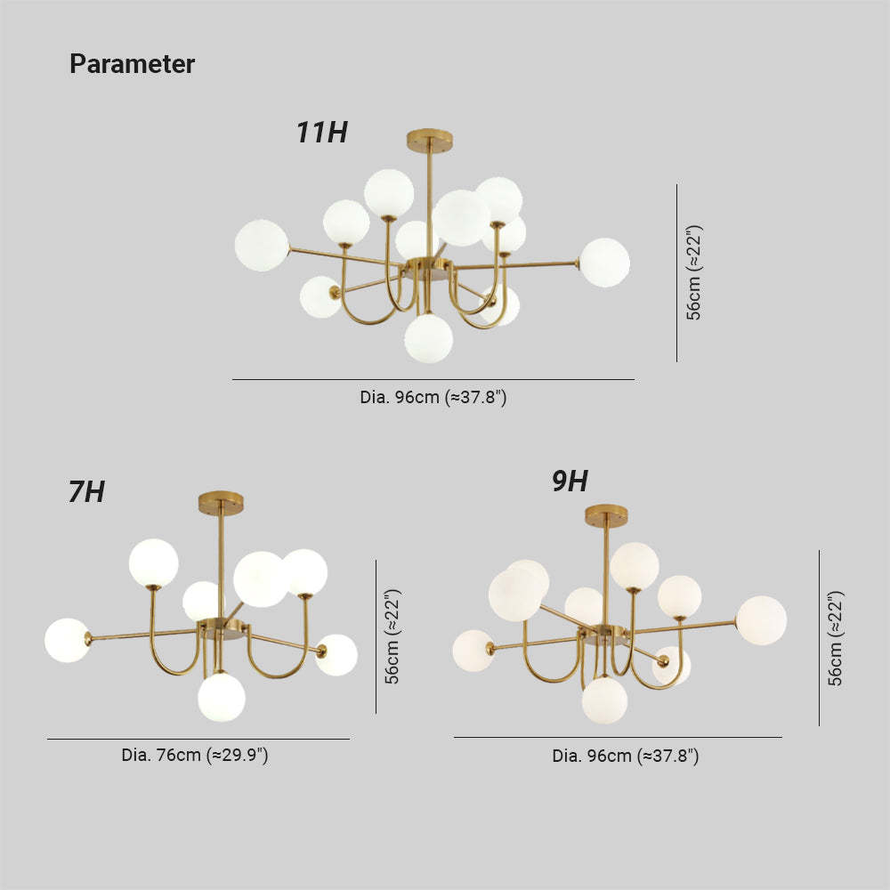 Valentina Moderne LED Kroonluchters Goud Glas Woon-/Eetkamer