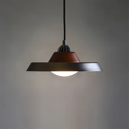 Valentina Vintage Round Wood Metal Pendant Light Dining Room