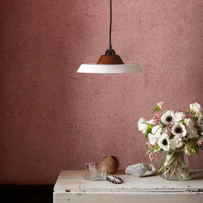 Valentina Vintage Round Wood Metal Pendant Light Dining Room