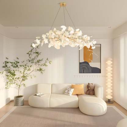 Olivia Moderne Design LED Kroonluchter Wit Gouden Metaal Woonkamer