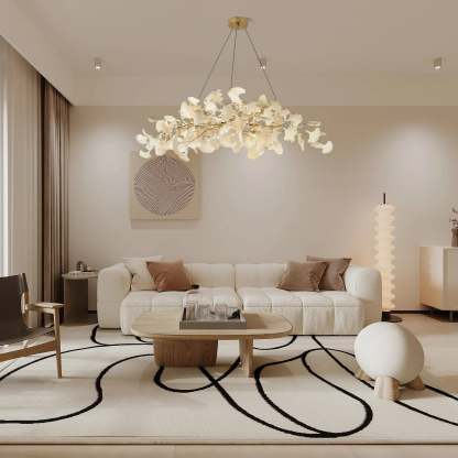 Olivia Moderne Design LED Kroonluchter Wit Gouden Metaal Woonkamer