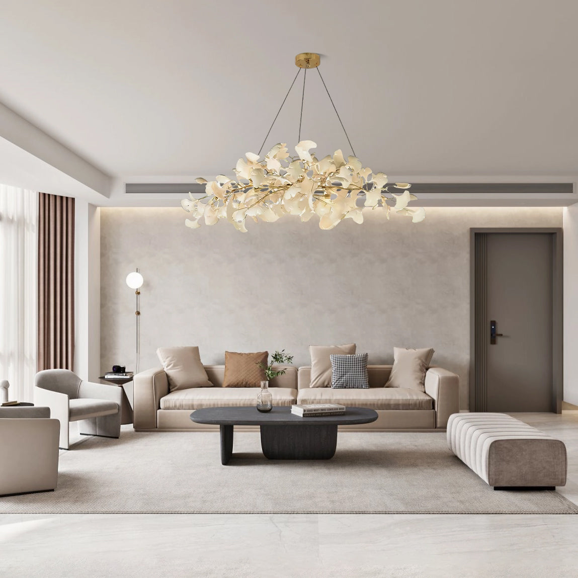 Olivia Moderne Design LED Kroonluchter Wit Gouden Metaal Woonkamer