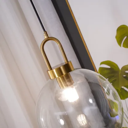 Hailie Modern Round Glass Pendant Light Bedroom Hallway Living Room