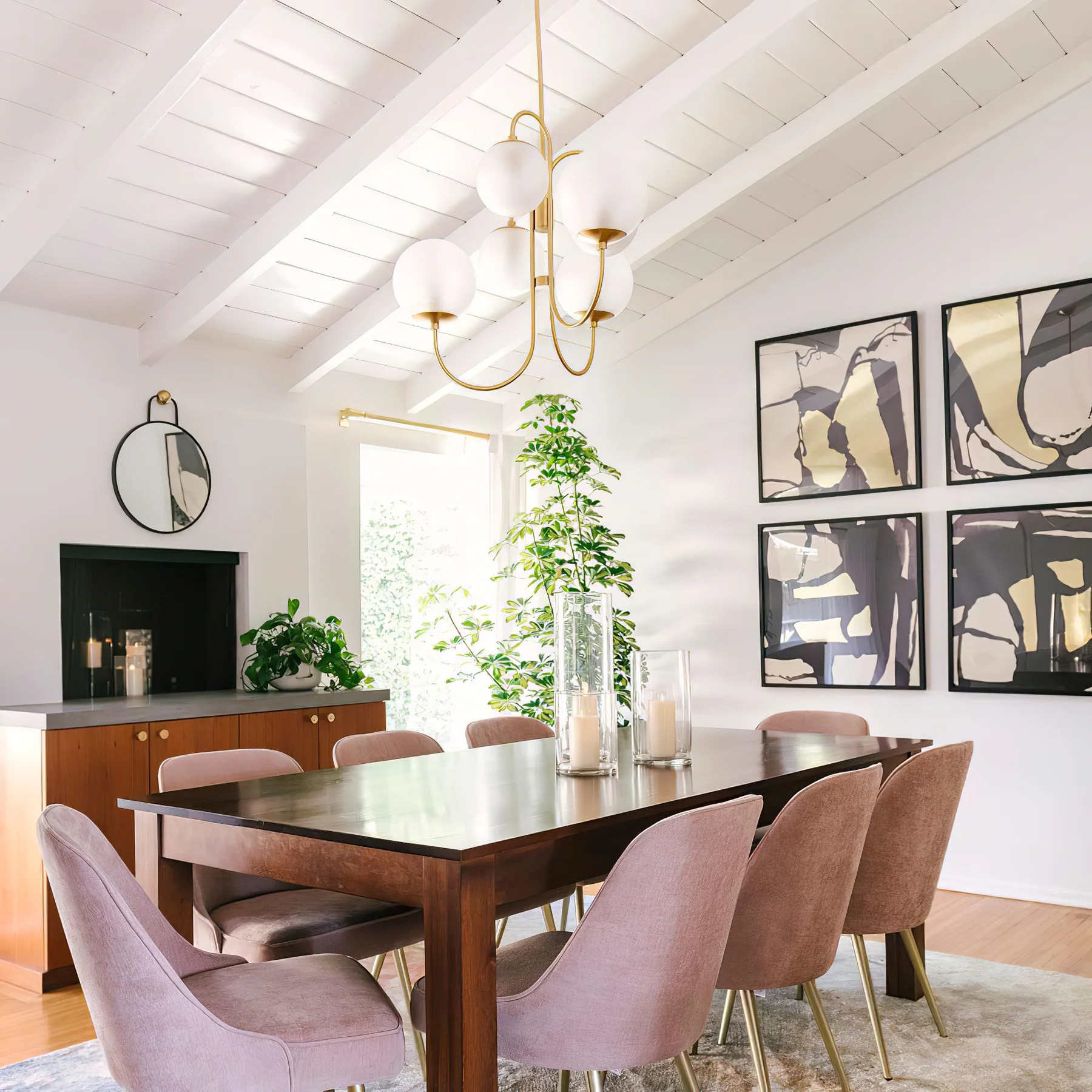 Alessio Vintage Metal Glass Gold Black Pendant Light Bedroom Living Room