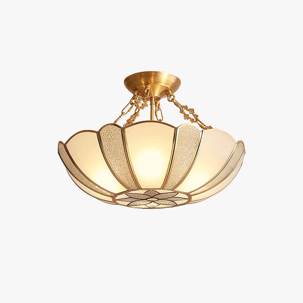Alessio Retro Bloem Inbouwmontage Plafondlamp Metaal Glas Slaapkamer