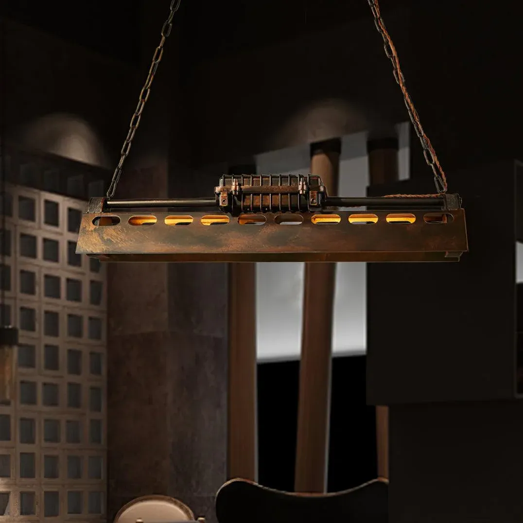 Alessio Antique Rust Color Metal Pendant Light Bedroom Living Room