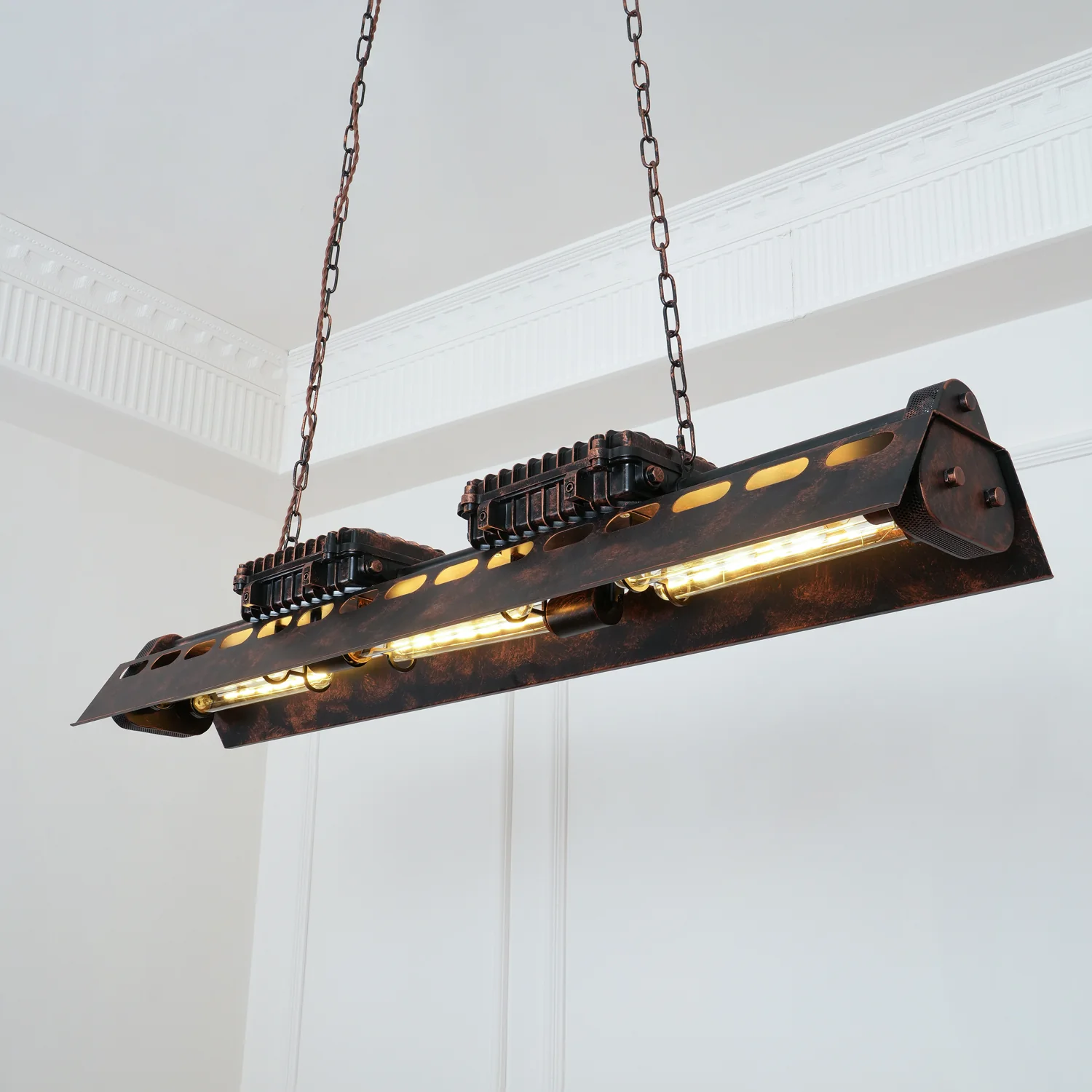 Alessio Antique Rust Color Metal Pendant Light Bedroom Living Room