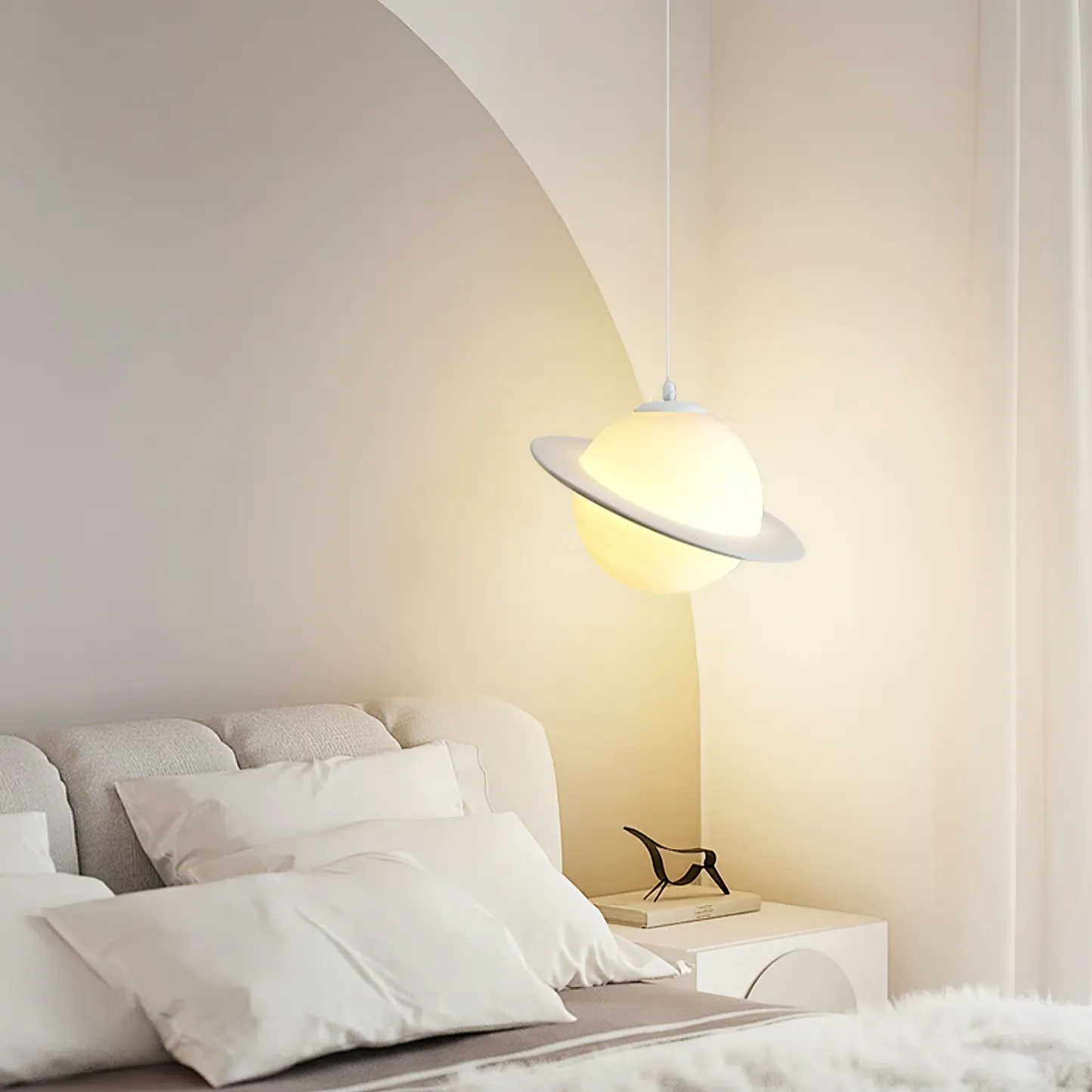 Hailie Modern Jupiter Round Pendant Light Shades Bedroom