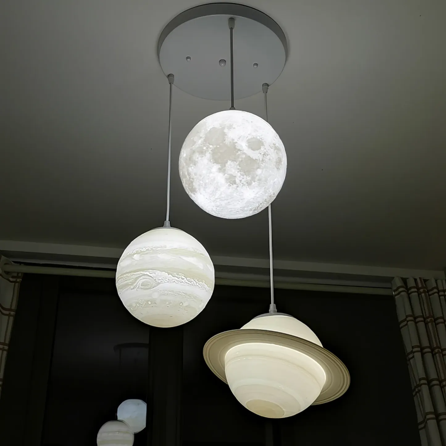 Hailie Modern Jupiter Round Pendant Light Shades Bedroom
