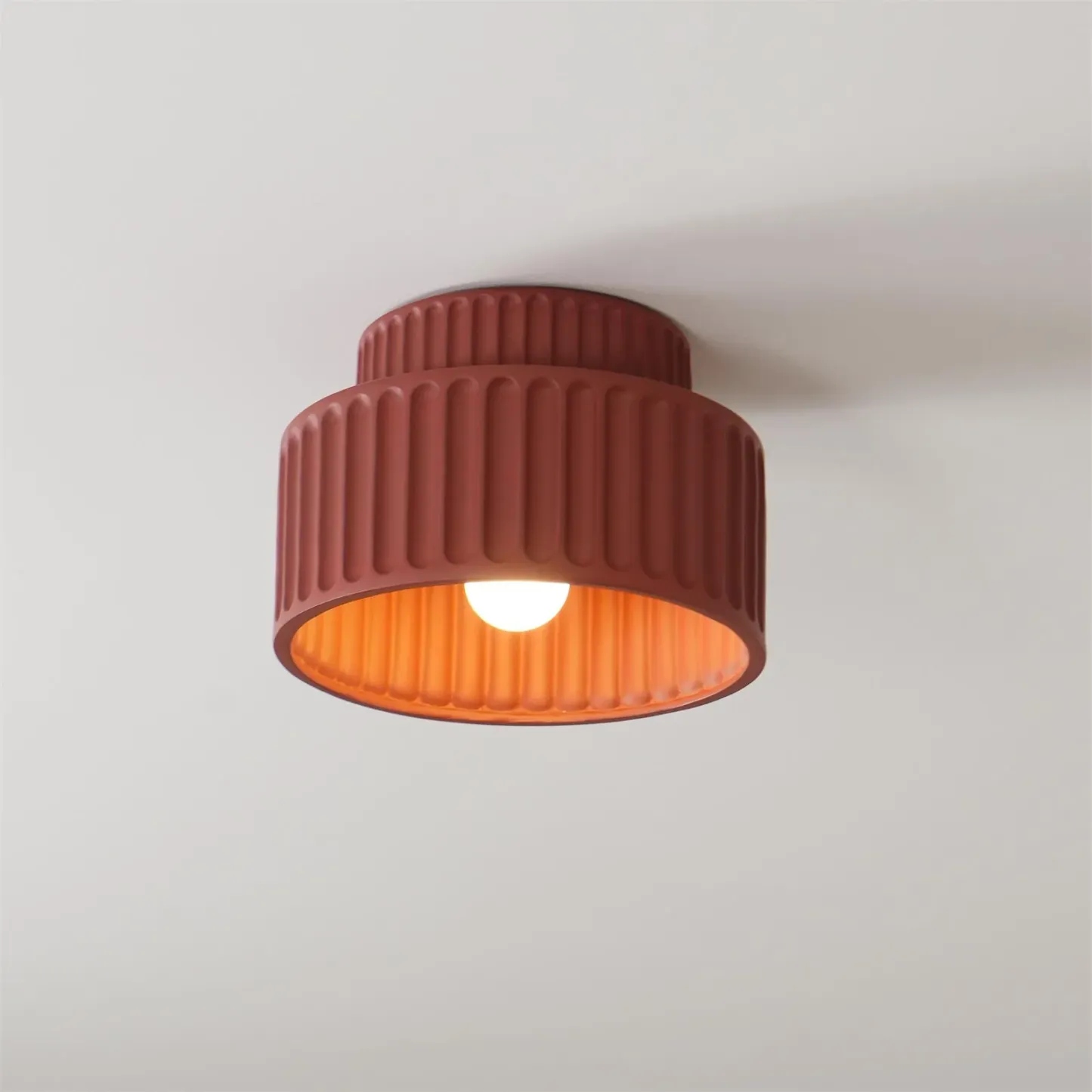 Hailie Modern Beige White Orange Green Ceiling Lamp Bedroom  Dining Room