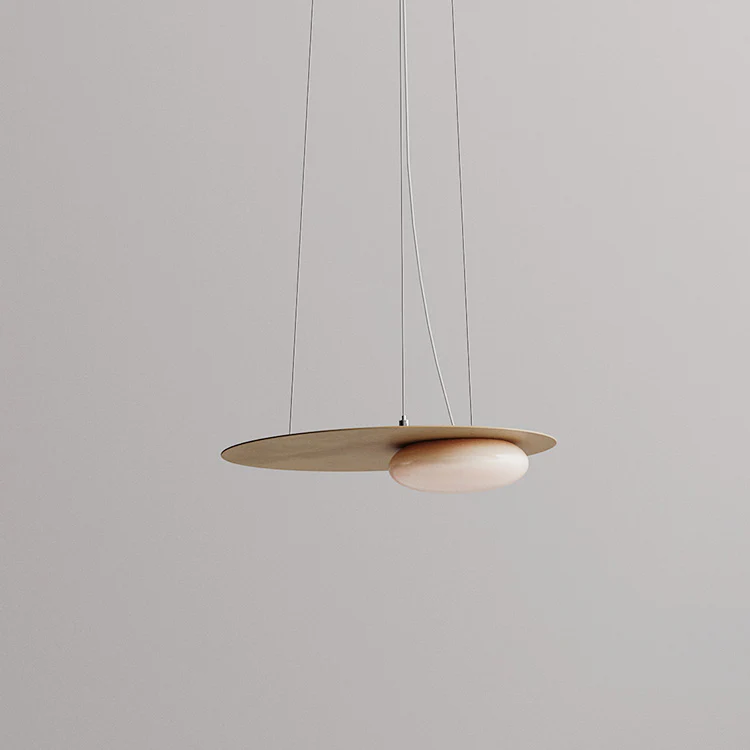 Hailie Modern Round Metal Acrylic Pendant Light Bedroom Dining Room