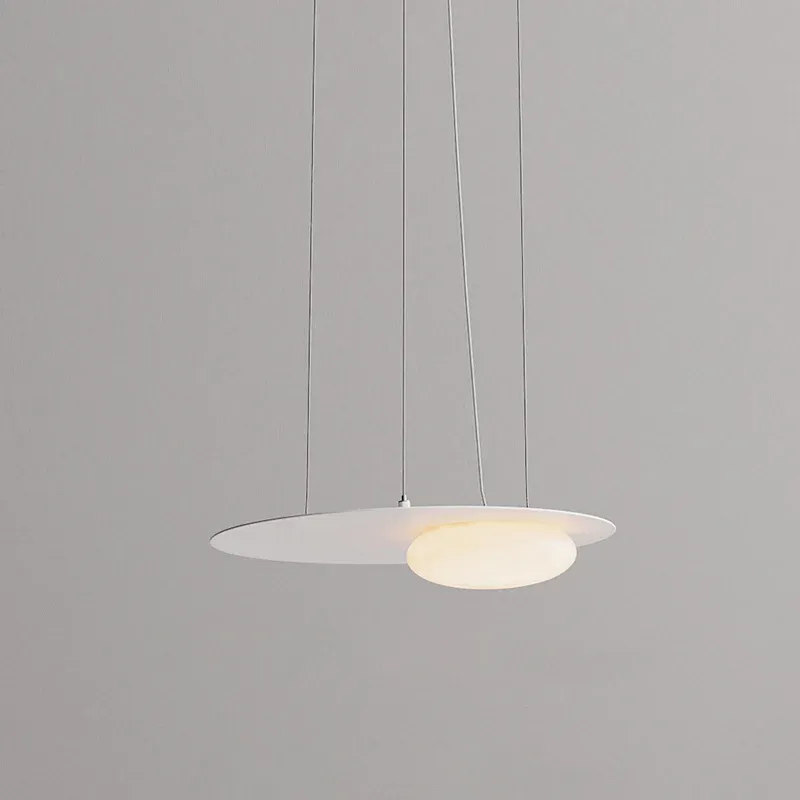 Hailie Modern Round Metal Acrylic Pendant Light Bedroom Dining Room