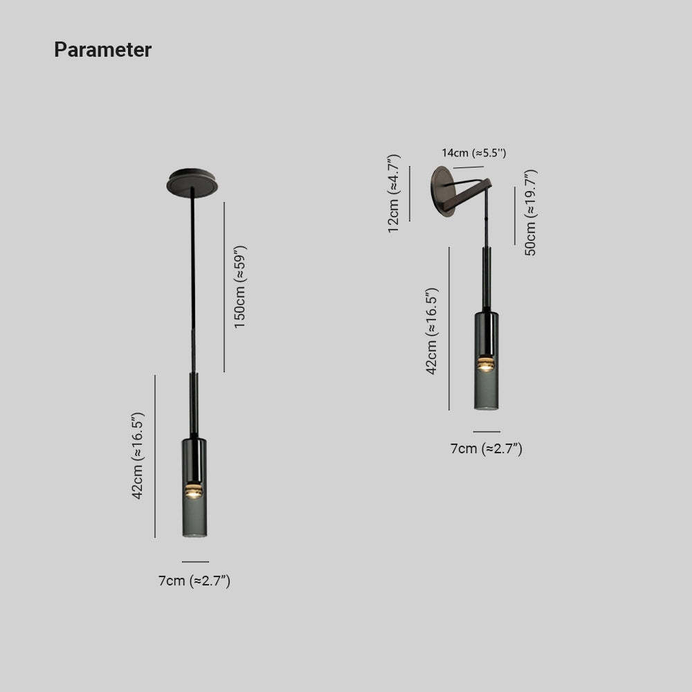 Sanna Kleine LED Hanglampen Wandlampen Zwart Glas Metaal Eetkamer