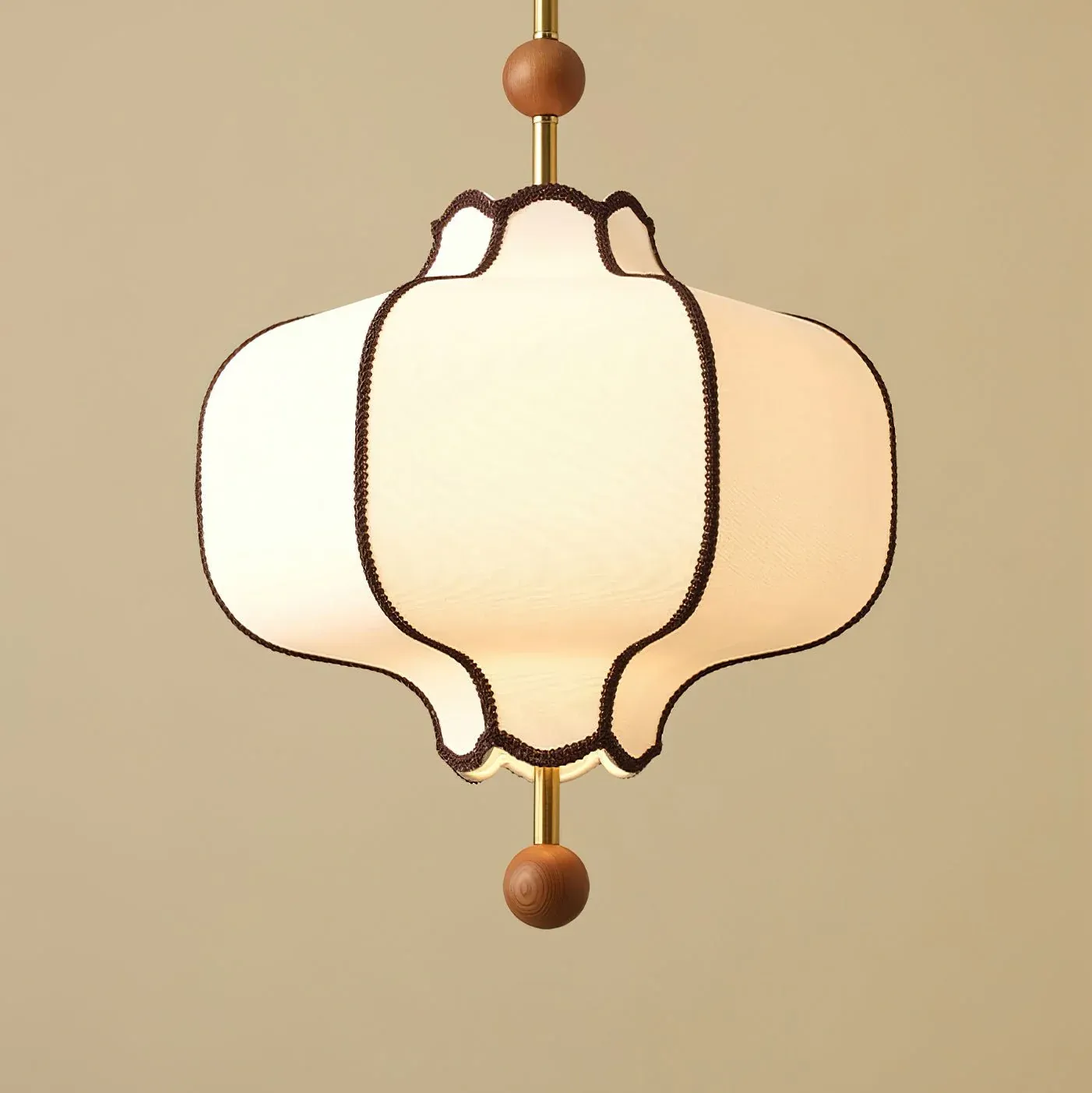 Ozawa Vintage Metal Wood Fabric Pendant Light Dining Room Bedroom