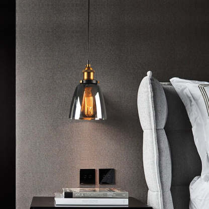 Levy Industriële Glazen Hanglamp Helder/Amber/Rookgrijs Woonkamer/Slaapkamer