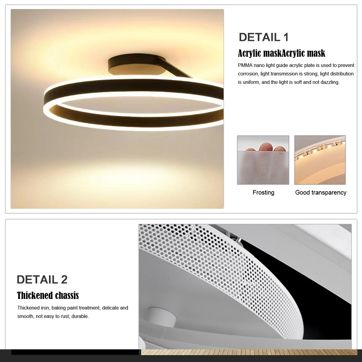 Arisha Moderne Design Gouden LEDPlafondlampen Wit Zwart Metaal